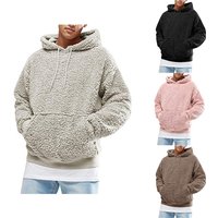 Autumn Winter Tops Fashion Casual Drawstring Hooded Long Sleeve Pullover Hoodie Lamb Plush Thick Pocket Sweatshirt
