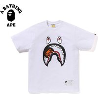 BATHING APE Cartoon Monkey Shark Print Short Sleeved T shirt