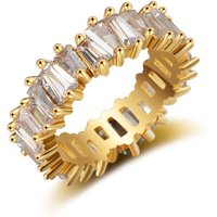 Women's Jewelry Step Square Full Diamond Women's Ring Fashionable And Simple Ring 925 Silver