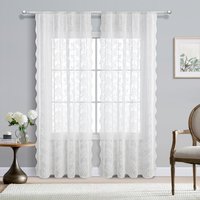 Double Lace German Curtain Rod White Lace Window Screen Blackout Lace Curtain