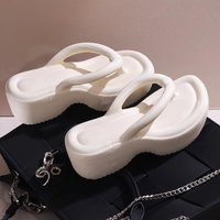 European American high heeled flip flops thick soles to increase height feel stepping on shit EVA flip flops