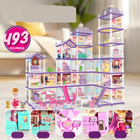 Mother & Glow Dark DIY Princess Castle Dollhouse Playset Creative Building Toy LED Lights 