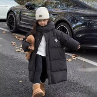 Korean Style Long Puffer Coat – Knee Length Winter Jacket Fleece Lining 