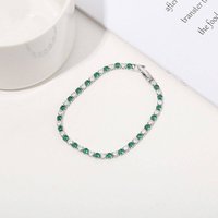 Sugar Cube Sparkling Color-blocked Bracelet For Men And Women, Light Luxury With High-end Feel, Gradient Green, Suitable