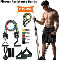 Fitness Puller 11 Piece Set Portable Elastic Rope Home Tension Belt Training Fitness Equipment Sports Tension Rope