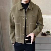 Autumn Winter Trendy Brand Handsome Collar Business Leisure Versatile Coat Large Pocket Decoration