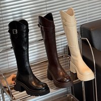 Autumn Shoe V Neck Long Over Knee Thick Sole Height Increasing Fashion Non Slip Knight Boots