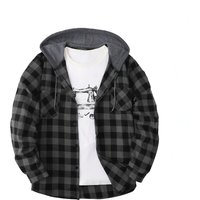 York Fashion Trend Hooded Plaid Sweatshirt Flannel Hoodie