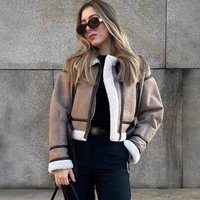 Vintage Biker Jacket Faux Leather & Faux Fur Short Coat – Retro Streetwear Outerwear Fall Winter 