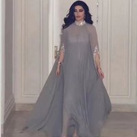 Clothing chiffon sequin splicing half high collar casual large swing long skirt