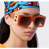 2024Women Sunglasses Big frame square sunglasses B word mother and daughter European sunglasses ins retro glasses