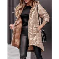 New Fashion Hooded Loose Long Sleeve Solid Color Zipper Cotton Jacket Outerwear Women