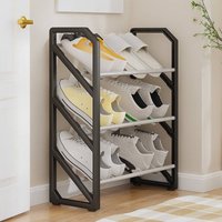 No Assembly Shoe Rack 3 Tier Foldable Shoe Organizer Entryway Dorm Dustproof Space Saving Storage Shelf