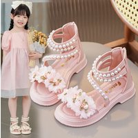 SHLIANG Sandals Summer Flower Fairy Style Princess Shoes Party Wedding Show Fashion Soft Sole Elegant Beach Shoes Y0385