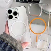 Transparent Hard PC Phone Cases Iphone 16 15 14 13 12 11 Pro Max Plus Magnetic Wireless Charging Clear