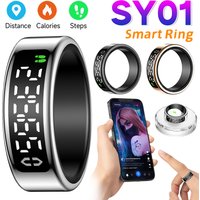 SY01 Smart Ring Display Screen Wireless Charging 5ATM Waterproof Blood Oxygen Sleep Health Fitness Rings Android iOS