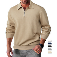 Clothing heavy autumn sweater jacquard long sleeved lapel half zip top