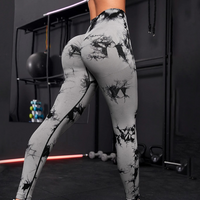 Women's Clothing Seamless Peach Hip Yoga Pants Women's Tie Dye Tie Bleached Yoga Clothes Printed High Waist Hip Lifting Sports Tights