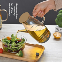 Premium Borosilicate Glass Oil Dispenser – Large Capacity Kitchen Bottle For Oil Vinegar & Soy Sauce (Drip-Free Spout Easy Pour Design 750ml)