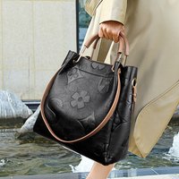 LV Inspired Large Capacity Tote Bag Detachable Pouch Embossed Monogram Leather Shoulder Bag LV Style Office & Weekend Outings