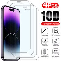 4PCS Tempered Glass for iPhone 15 11 14 12 13 Pro Max XR X XS XSMax 14Plus 15Plus 13Mini Screen Protector on for iPhone 7 8 6 6S Plus SE2020 Glass
