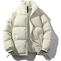 Trendy Stand Collar Puffer Jacket 2024 Winter Thickened Down Coat Warm Stylish Couples Wear
