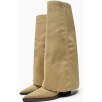 Women's Shoes Big brand four seasons new pointed thick heel trouser boots women's retro knee high boots high heel western cowboy boots knight