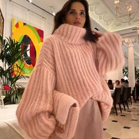 Spring Knitted Sweater Long Sleeve Turtleneck Sweaters Female Winter Elegant Oversize Warm Pullover