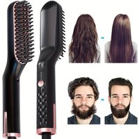 Men's Ionic Ceramic Hair & Beard Straightener – Fast Heating, Portable, Frizz-Free Styling with US Plug