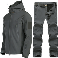 Clothing Soft Shell Jacket Suit Winter Plus Velvet Warm Mountaineering Suit Waterproof Windproof Ski Cycling Suit