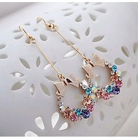 New Fashion Designer Jewelry Colorful Rhinestone Imitation Pearl Butterfly Bow Stud Earrings for Women Brincos