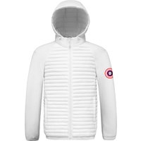 Chaqueta acolchada con parche de mapa de EE. UU. para hombre: abrigo urbano de inspiración militar con insignia de hombro desmontable.