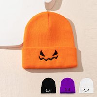 Halloween Halloween pumpkin emoji knitted hat warm popular casual knitted hat