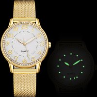 Glow Student Diamond Girl Rubber Mesh Belt Women's Quartz Watch Women Watches es