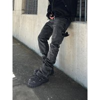 Men's Clothing High-street Black Fashion Trendy Men's Jeans, Slim Fit, Stretch Design.