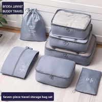 7-Piece Waterproof Travel Organizer Set – Large Capacity Packing Cubes For Clothes Shoes & Electronics (Compression Multi-Purpose Durable Foldable)