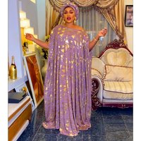 Women's Clothing ethnic style big swing dress gold stamped robe