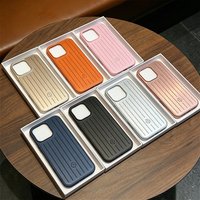 Lmitation Aluminum Alloy Suitcase Compatible 17 16 15 14 13 12 Pro Max Phone Case IPhone 15 Cool 14 Full Coverage Trendy