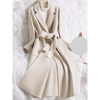 Clothing Double faced cashmere coat medium length 2024 style temperament slim fitting autumn winter woolen coat