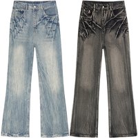 Men's Punk Style Black Skinny Jeans - Chain Detail Ripped Denim Pants For Streetwear