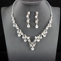 New Style Exquisite Water Drop Shape Bridal Crown Jewelry Korean High-end Necklace Set Wedding Dress Accessories