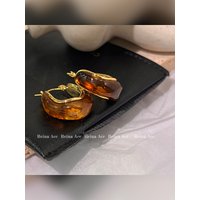 Maillard and Brown 2024 New Unique Design Sense High end Ring Earrings Light Luxury Summer