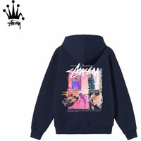 STUSSY Stussy Daydream Graffiti Printed Pattern Kangaroo Pocket Hoodie Unisex