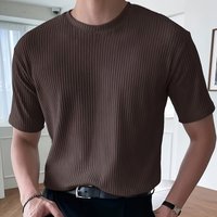  Slim Fit Striped Short Sleeve T Shirt Breathable Quick Dry Athletic Tee Gym Running & Casual Wear