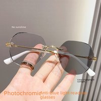 Unisex Photochromic Presbyopic Glasses Frameless Fashion Trimming Women’s Presbyopic Glasses Day And Night Dual-use Presbyopic Glasses For The Elderly