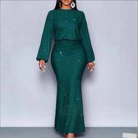 Elegant Plus Long Sleeve Maxi Dress – Chic Solid Knit Dress Fall & Party – Stretchy Polyester Blend – Sizes 0XL