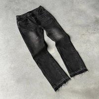Spring Autumn 2027 Fashion European-USA Hip-Hop Retro Do Old Distressed Jeans Men Cotton Mid Waist Straight Type Rough Selvedge Washed Denim Pants