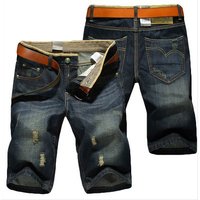 Men's Clothing Mainly Promote Running Volume Denim 5 Point Pants Large Size Men's Shorts Jeans Fat Guy