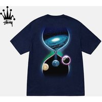 Stussy Fashion Hourglass Universe Ball Pure Cotton Short Sleeved T shirt