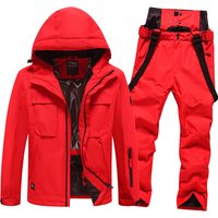 Trendy solid ski suits windproof warm cold proof thickened single double board skiing clothes pants equipment large